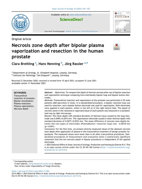 clara breitling st elisabeth|(PDF) Necrosis zone depth after bipolar plasma vaporization and .